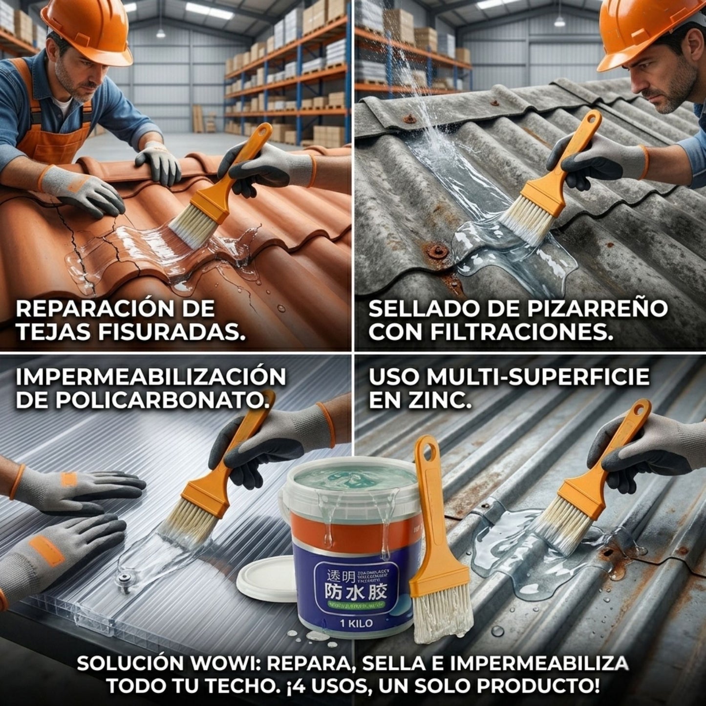 Sellador Tapa Gotera Transparente 1 kg