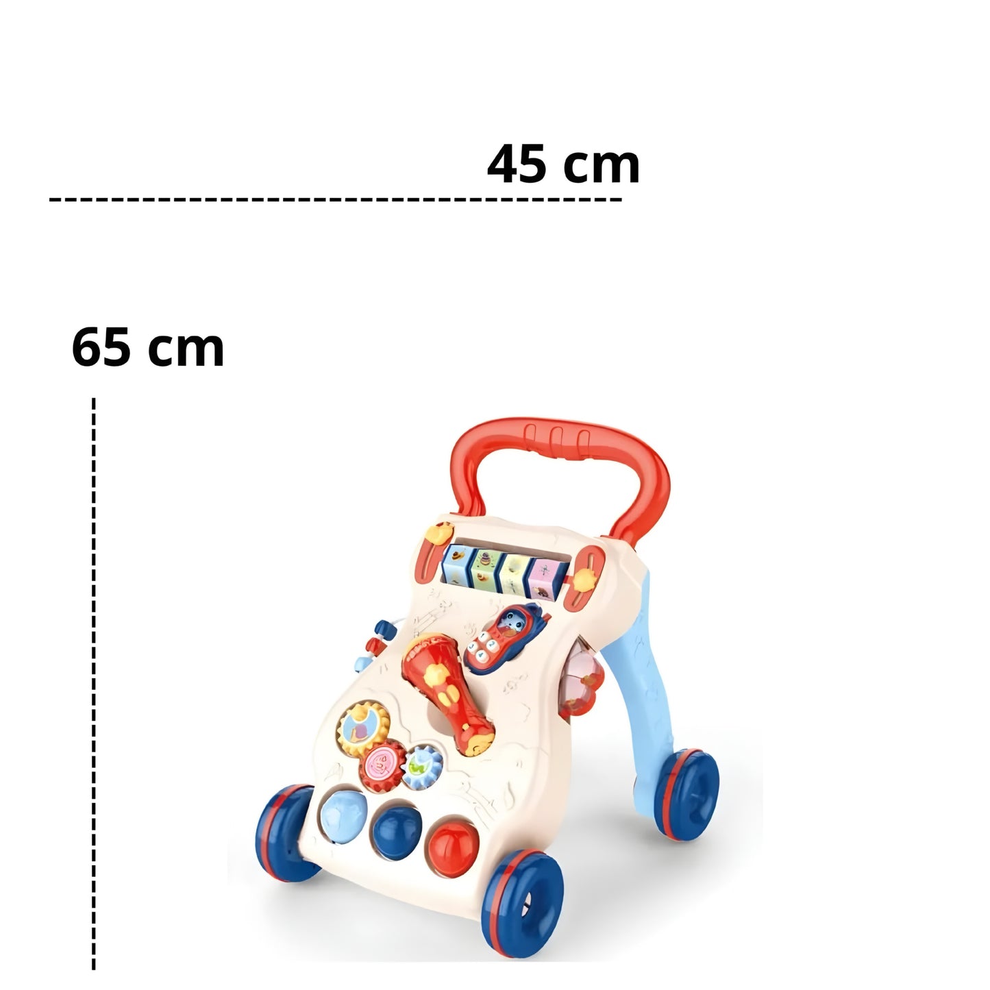 Andador de empuje para bebés con juguetes y sonido