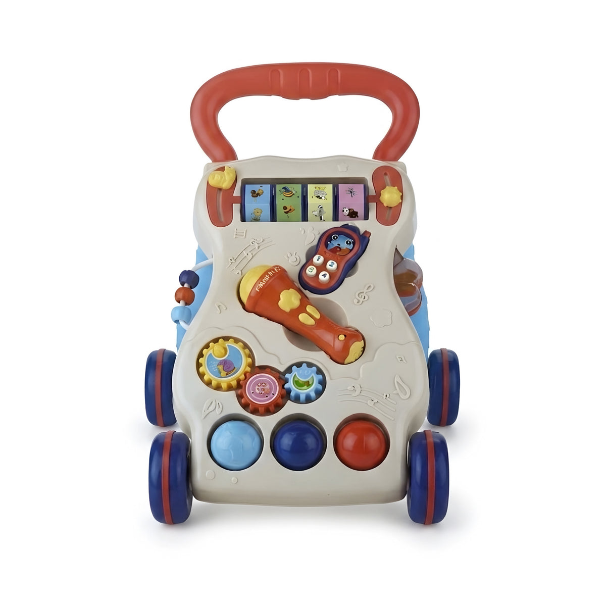 Andador de empuje para bebés con juguetes y sonido