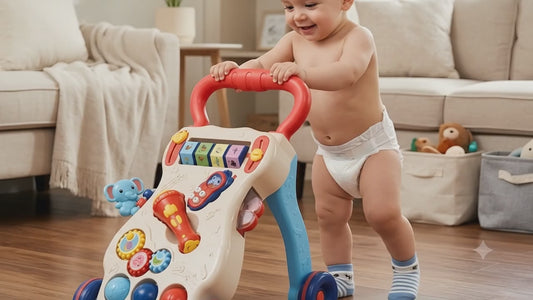 Andador de empuje para bebés con juguetes y sonido
